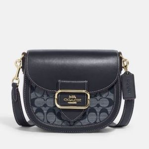 Coach Morgan Saddle Shoulder Bag In Signature Chambray